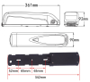 Зображення Розміри батареї 36В 15А*год